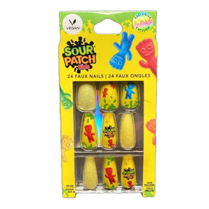 Sour Patch Kids Squareletto Vegan Faux Nail Set - 24 Pack - NWT